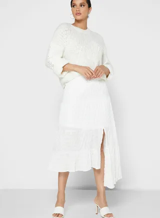 Tiered Textured Skirt