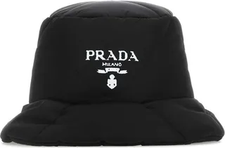 Prada Logo-Printed Quilted Bucket Hat