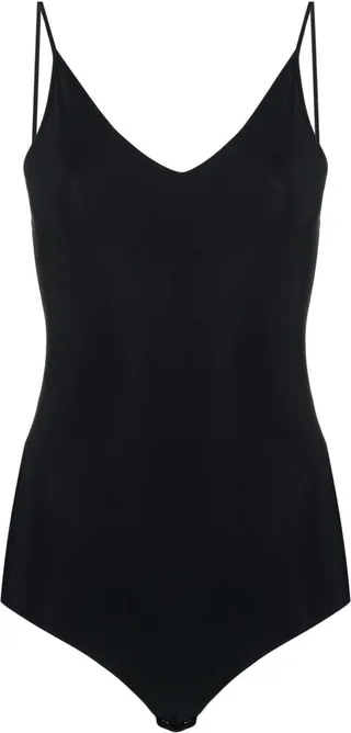 V-neck stretch bodysuit