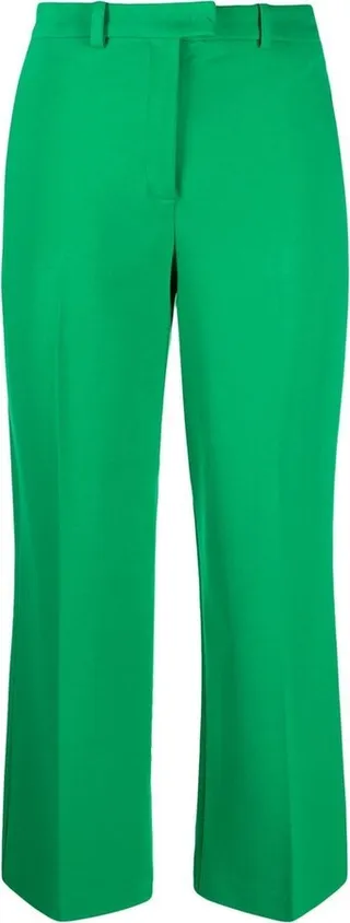 Cropped Flared-Leg Trousers