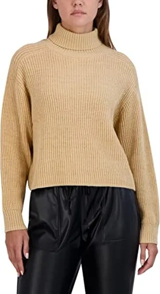 BCBGeneration Women's Relaxed Long Sleeve Sweater Turtle Neck Shirt