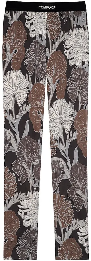 Acid Floral Silk Pajama Pants
