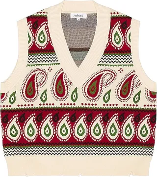 Knitted Paisley Sweater Vest