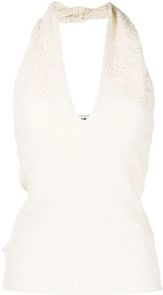 Textured-Effect Halterneck Blouse