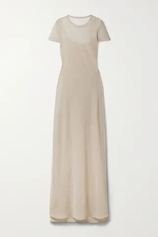 Ralph Lauren Collection - Metallic Open-knit Gown - Neutrals