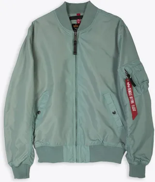 Ma-1 Tt Dusty green nylon bomber jacket - Ma-1 TT
