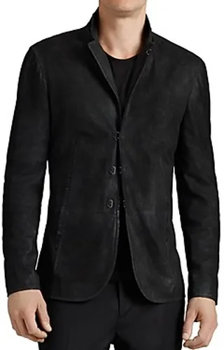 John Varvatos Collection Suede Hook And Bar Slim Fit Jacket