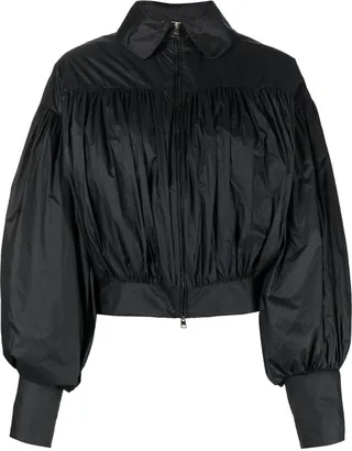 Pleated Bomber Jacket