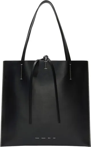 Twin leather tote bag