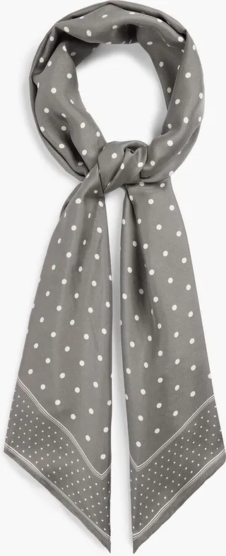 Polka-dot silk-twill scarf