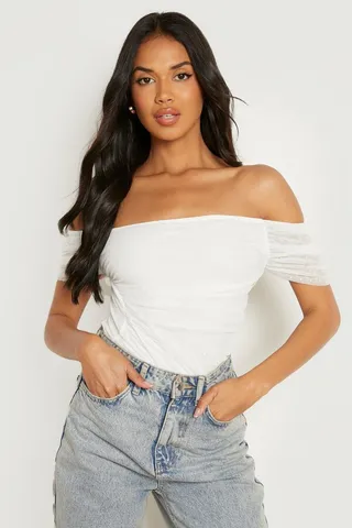 Dobby Mesh One Shoulder one piece