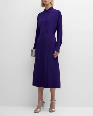 Wrap Front Keyhole Midi Dress