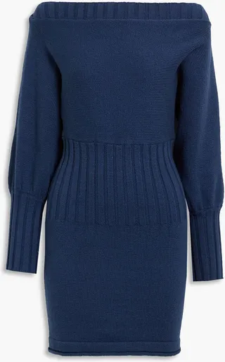 Jennifer off-the-shoulder knitted mini dress