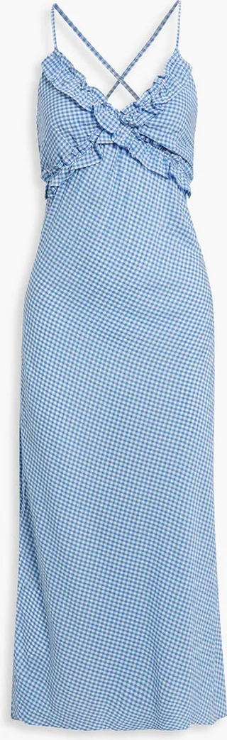 Zola ruffled gingham woven maxi dress