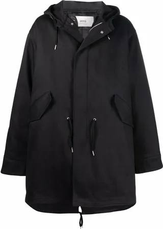 Drawstring Waist Hooded Parka