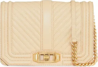 Small Chevron Quilted Love Leather Crossbody Bag