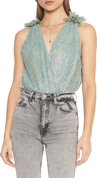 Priya Metallic Sleeveless Bodysuit