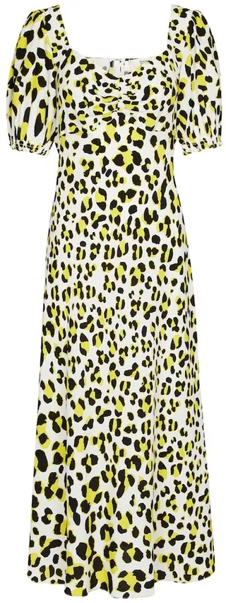 Jade leopard-print crepe midi dress