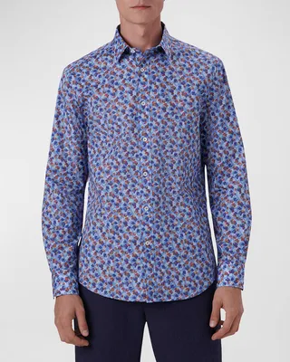 Men's Julian Floral Shaped Sport Shirt
