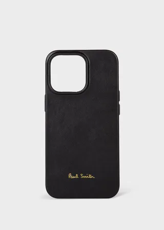 Paul Smith + Native Union Black Leather MagSafe iPhone 14 Pro Case