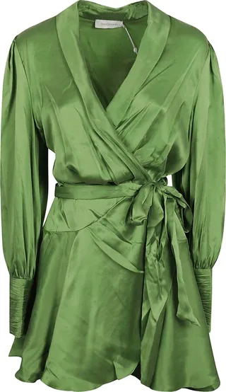 Silk Wrap Mini Dress