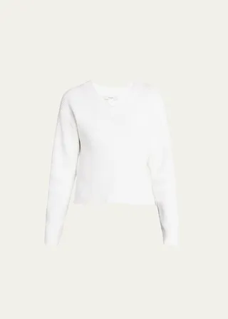 Drop-Shoulder V-Neck Pullover Sweater