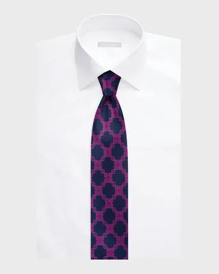 Men's Connected Medallion Silk Tie