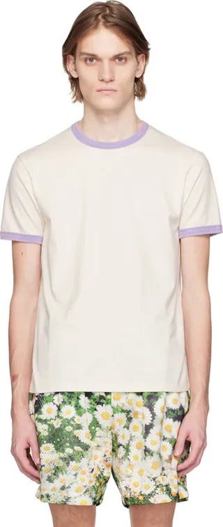 John Elliott Off-White Washed Ringer T-Shirt