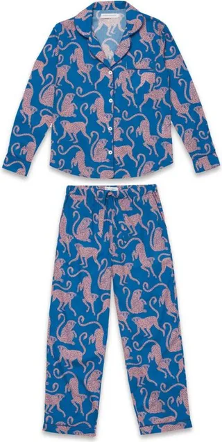 Desmond & Dempsey Chango Monkey Long-Sleeved Pyjama Set