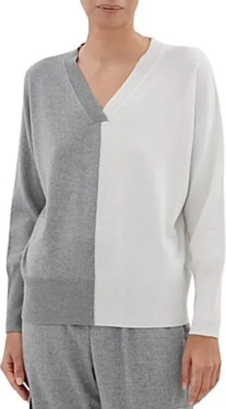 Peserico Color Block V Neck Sweater
