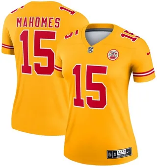 Women's Patrick Mahomes Gold-Tone Kansas City Chiefs Inverted Legend Jersey