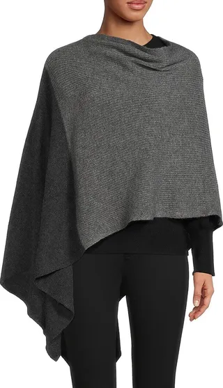 Colorblock Cashmere Poncho