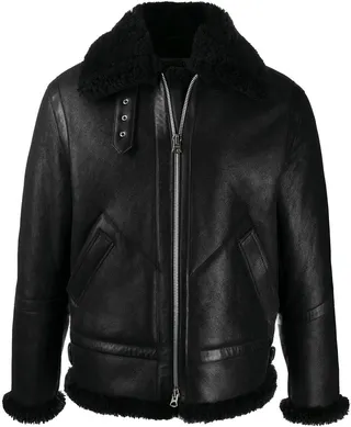 Shearling Leather Aviator Jacket