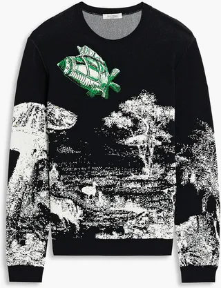 Jacquard-knit sweater