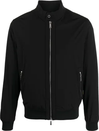 Zipped-Up Fastening Bomber Jacket