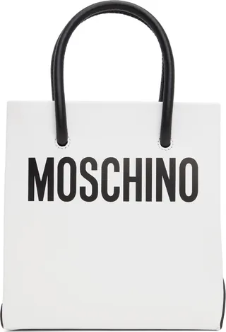 Moschino White Mini Shopping Bag