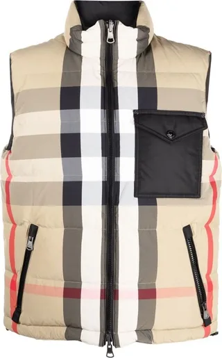 Reversible Check Down Puffer Gilet