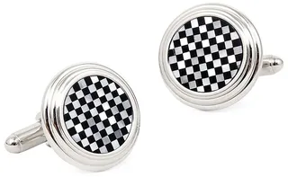 Ox & Bull Trading Co. Onyx Checked Cufflinks