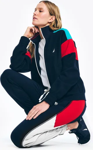 Sustainably Crafted Colorblock Zip-Up Jogger