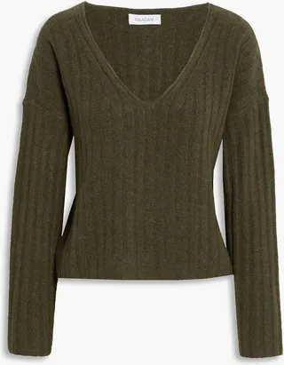 Mélange ribbed cashmere sweater