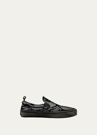 Men's Leory Snake-Print Slip-On Sneakers