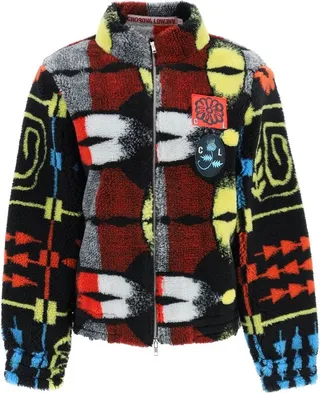 Chopova Lowena Abstract Printed Zipped Bomber Jacket