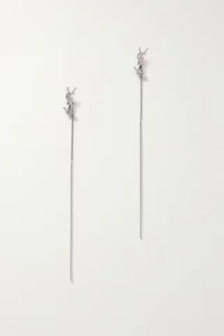 SAINT LAURENT - Opyum Silver-tone Earrings - One size