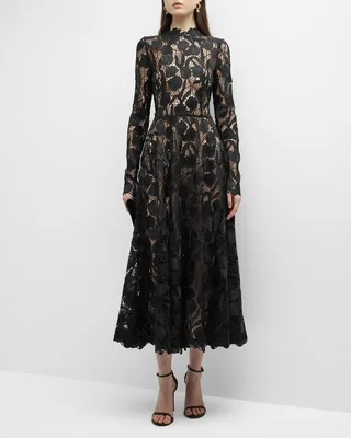 Tulip Guipure Lace Midi Dress