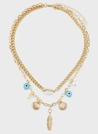Multi Charm Evil Eye Necklace