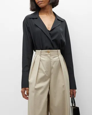 Diana Silk Collared Bodysuit