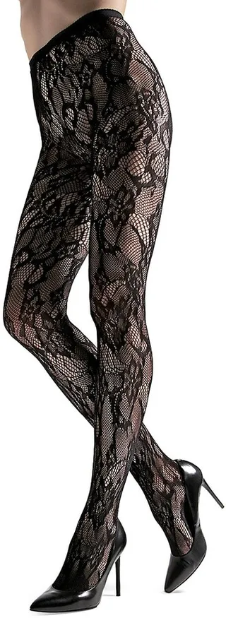 Cut-Out Lace Net Tights