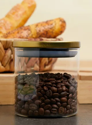 Freska Gold Glass Storage Jar 550Ml
