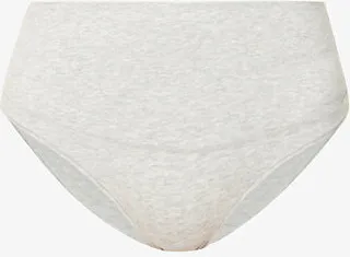 Womens Heather Grey Comfort High-rise Stretch Cotton-blend Thong