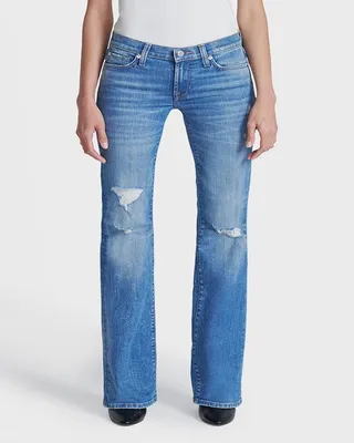 Distressed Low-Rise Bootcut Jeans